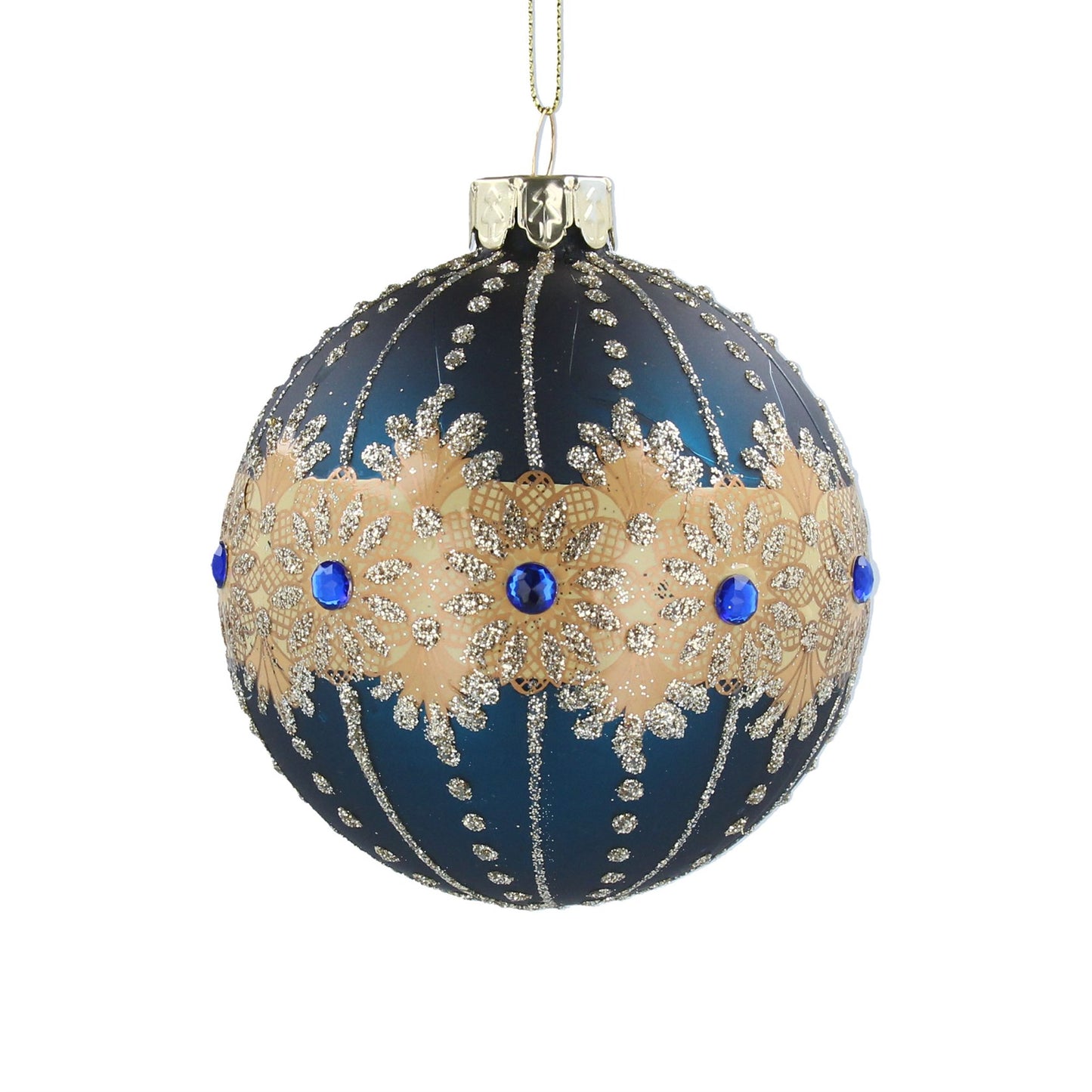 Christmas Blue/Gold Jewelled Decoration