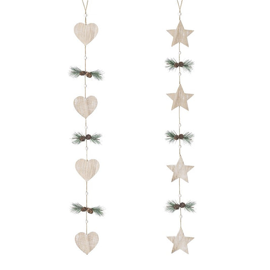 Wooden Hearts & Star Mix Garland